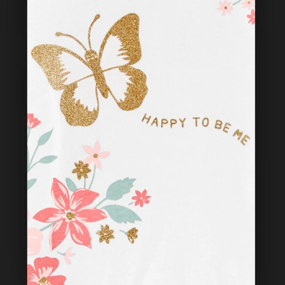Carter's off white floral print shirt